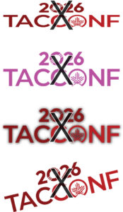 Examples of adjustments not permitted to be made to the 2026 TACCONF logos